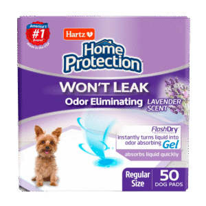 Hartz Home Protection Lavender Scent Odor-Eliminating Dog Pads, Regular Size, 21 in x 21 in, 50ct