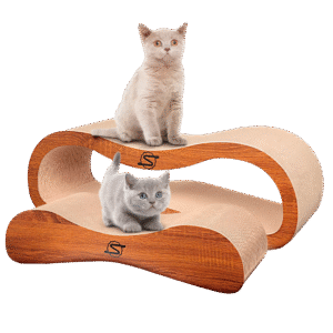 ScratchMe 2 in 1 Cat Scratcher Cardboard Lounge Bed Scratching Post with Catnip, 1-Pack