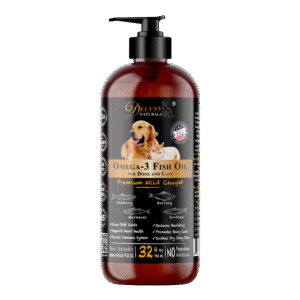 Deluxe Naturals Omega-3 Fish Oil for Dogs and Cats with All Natural Omega-3 EPA DHA Fatty Acids - 32 FL OZ