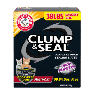 Arm & Hammer Clump & Seal Multi-Cat Complete Odor Sealing Clumping Cat Litter, 38lb